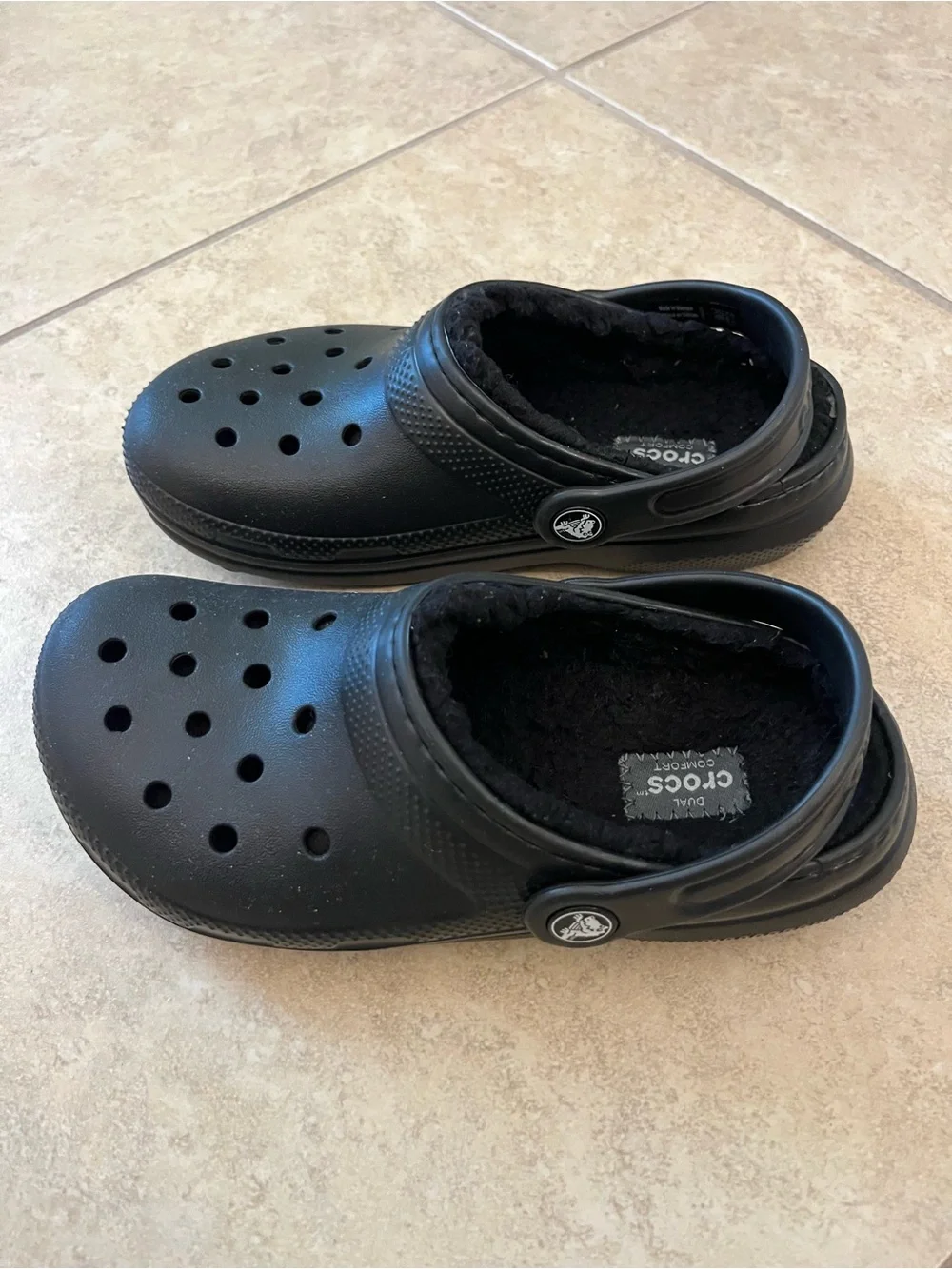 CROCS Kids Classic Plush-Lined Clog in Black
